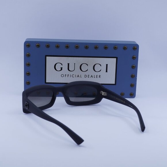 Gucci GG1786S 001 Rectangle Sunglasses - Dark Grey Opal/Grey - Picture 6 of 11